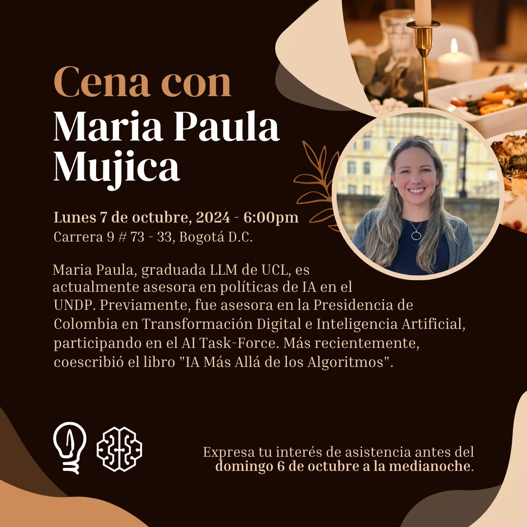 Cena con María Paula Mujica. Cena, 7 de oct de 2024.